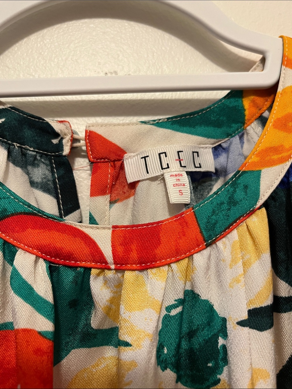 TCEC Maxi Dress with Red, Blue, Yellow & Green Floral Print - Picture 3 of 5